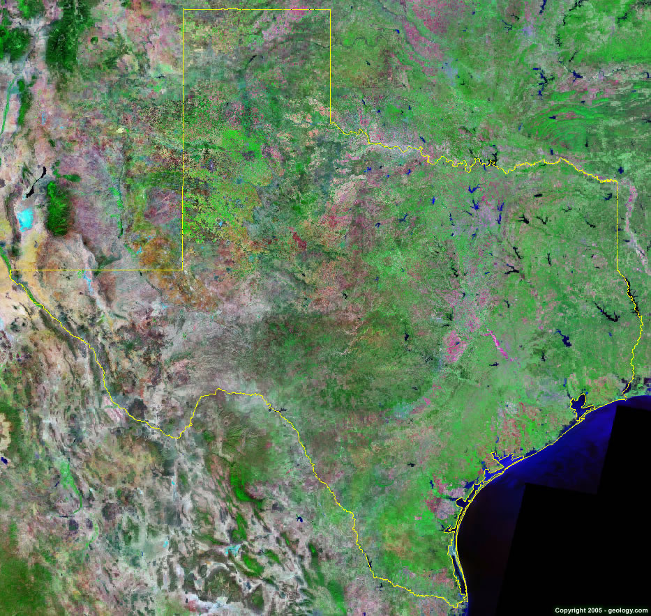 Satellite Maps Of Texas Texas Satellite Images   Landsat Color Image