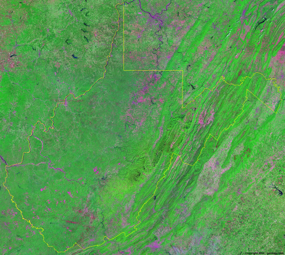 West Virginia satellite photo