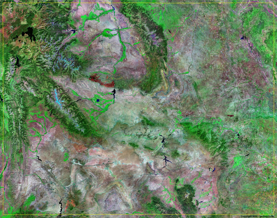 Wyoming Satellite Images - Landsat Color Image