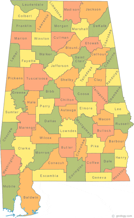 alabama state map with counties Map Of Alabama alabama state map with counties