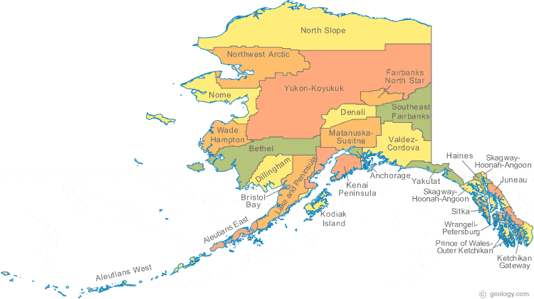 Alaska borough map