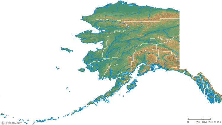 Alaska physical map