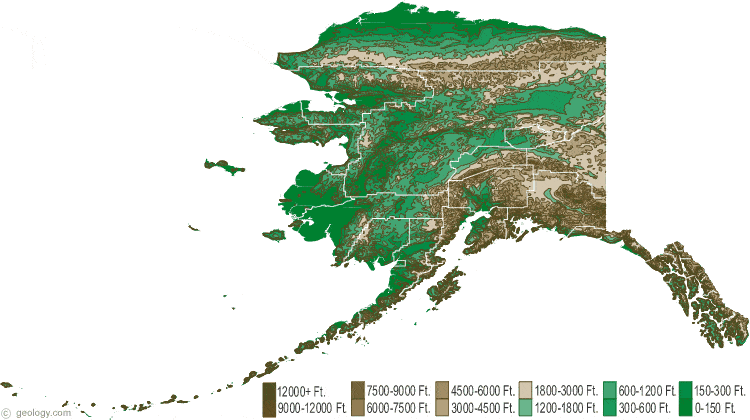 Alaska elevation map