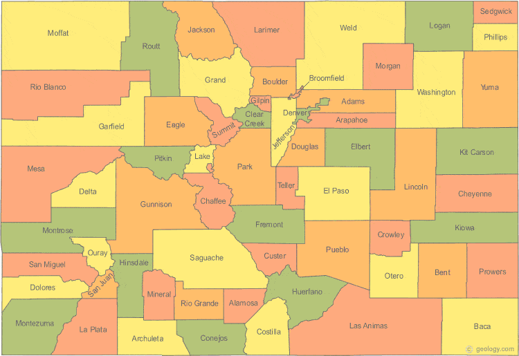 Colorado county map