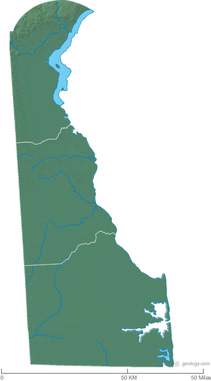 Delaware physical map