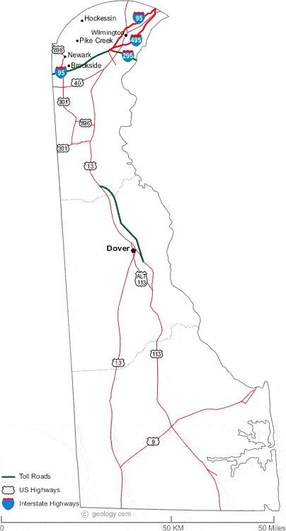 map of Delaware cities