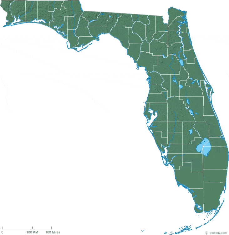 Relief Map Of Florida