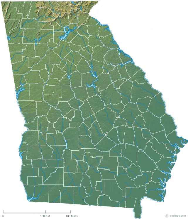 Georgia physical map