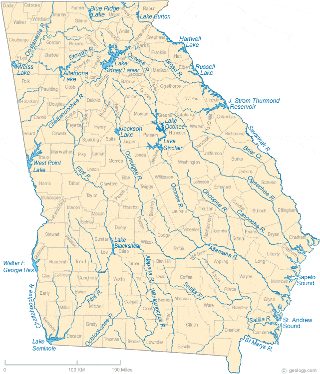 map of Georgia rivers