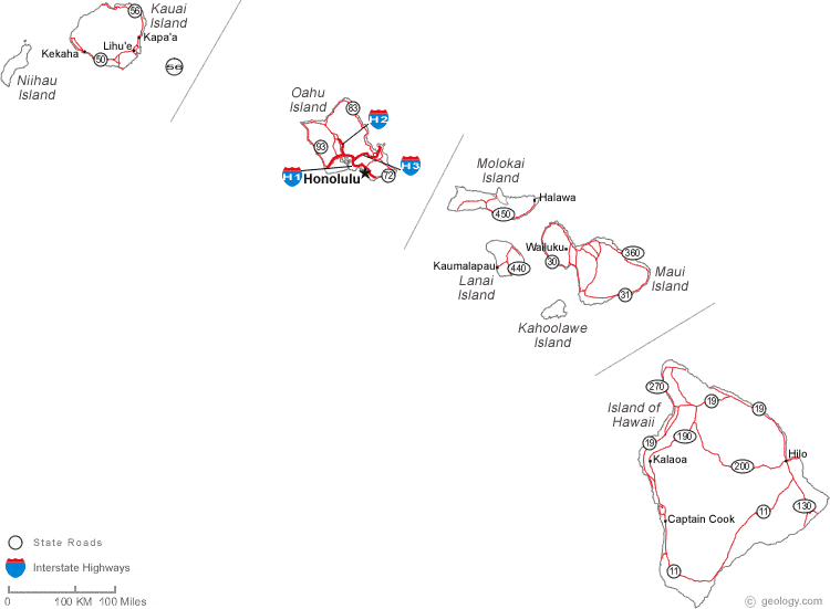 map of Hawaii cities