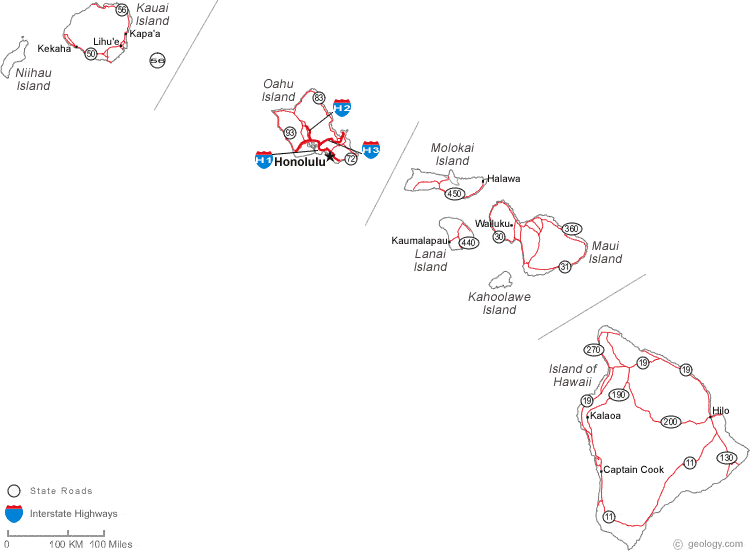 State Map Of Hawaii Map of Hawaii