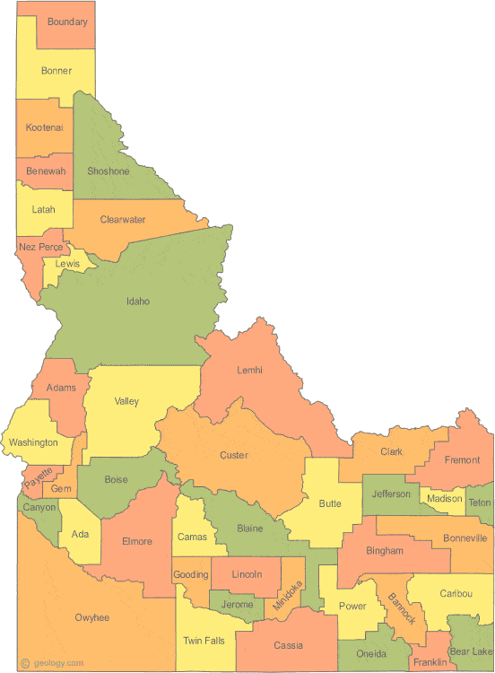 Idaho county map