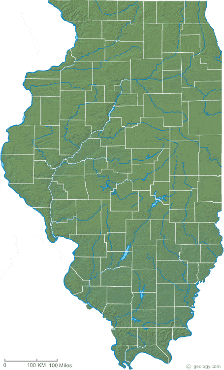 Topographical Map Of Illinois Illinois Physical Map and Illinois Topographic Map