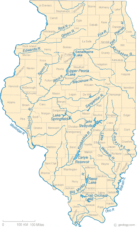 map of Illinois rivers