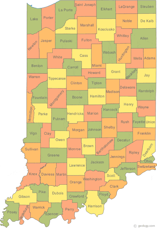 State Map Of Indiana Map of Indiana