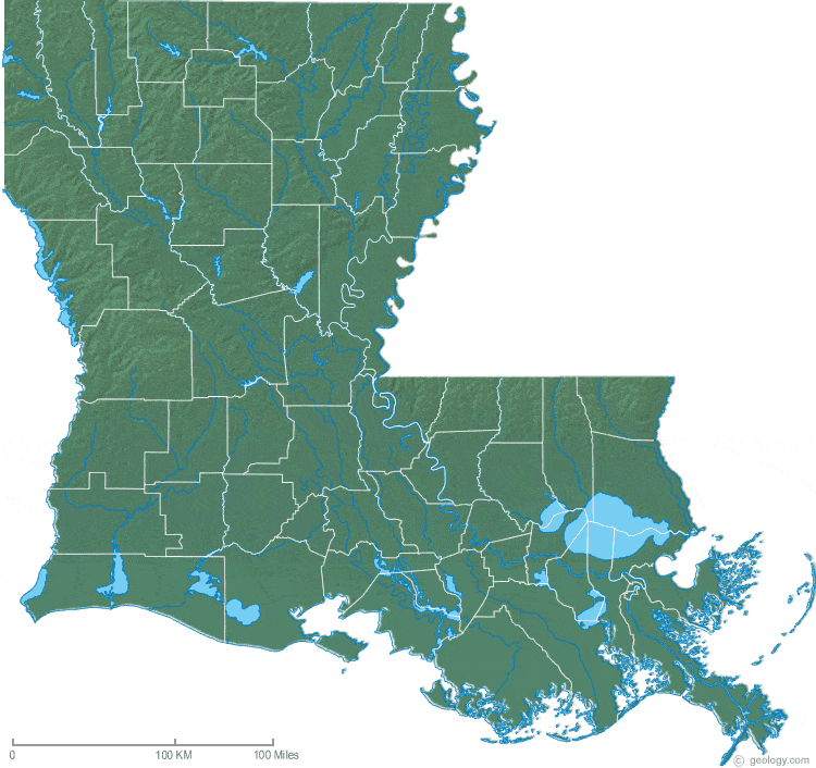 Louisiana physical map