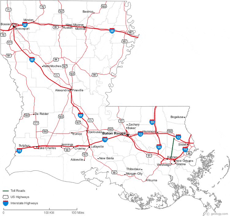 Map Of Louisiana Cities