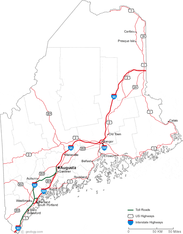 map of Maine cities