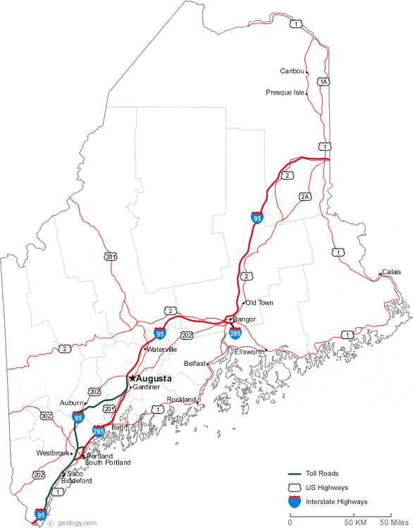 Show Map Of Maine Map of Maine