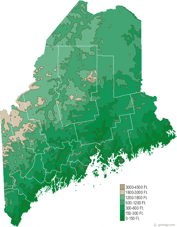 geographical map of maine