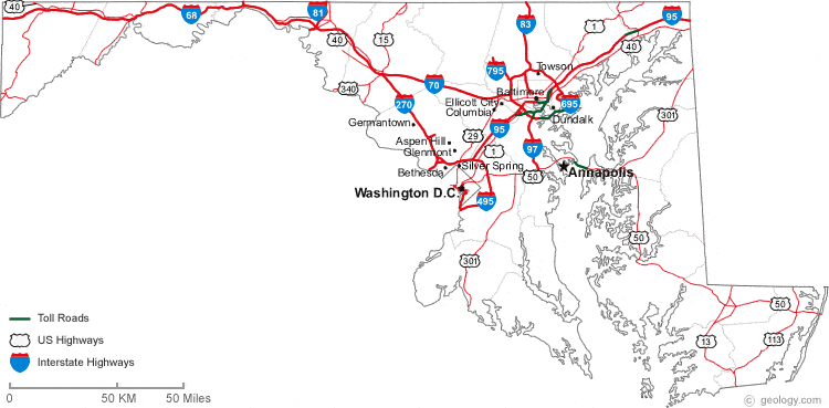 map of Maryland cities