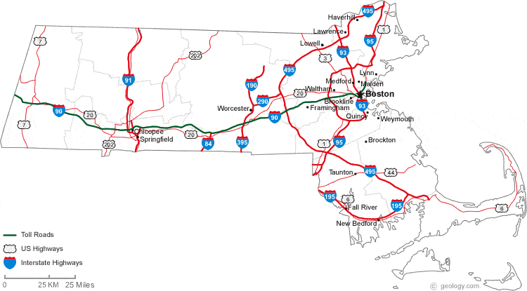 detailed road map of massachusetts Map Of Massachusetts detailed road map of massachusetts