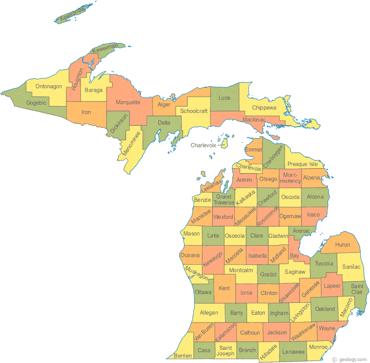 elevation map of michigan Map Of Michigan elevation map of michigan