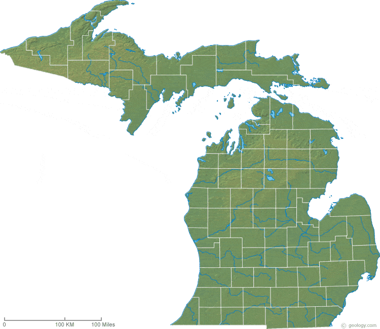 topographic map of michigan Michigan Physical Map And Michigan Topographic Map topographic map of michigan