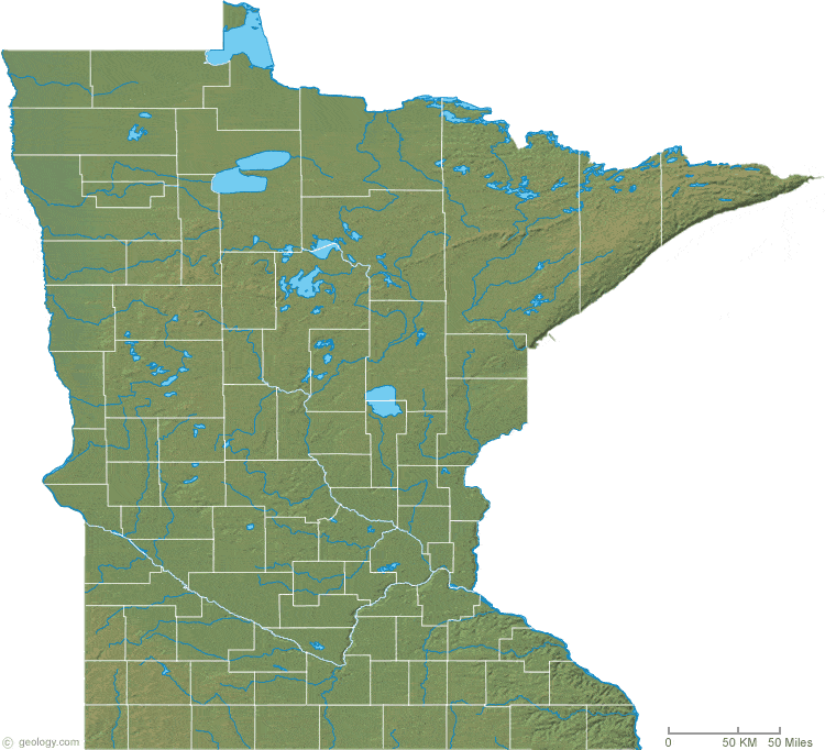 Minnesota physical map