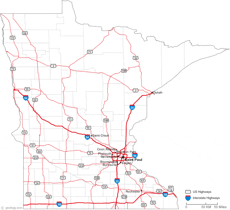 map of Minnesota cities