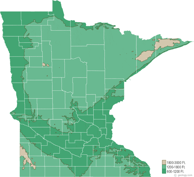 Minnesota elevation map