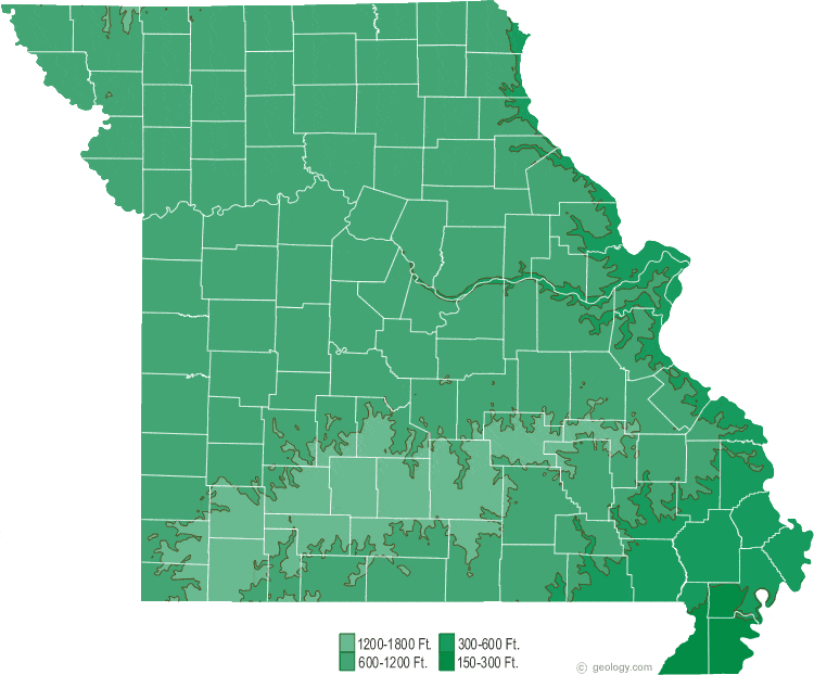 Physical Map Of Missouri Map Of Missouri