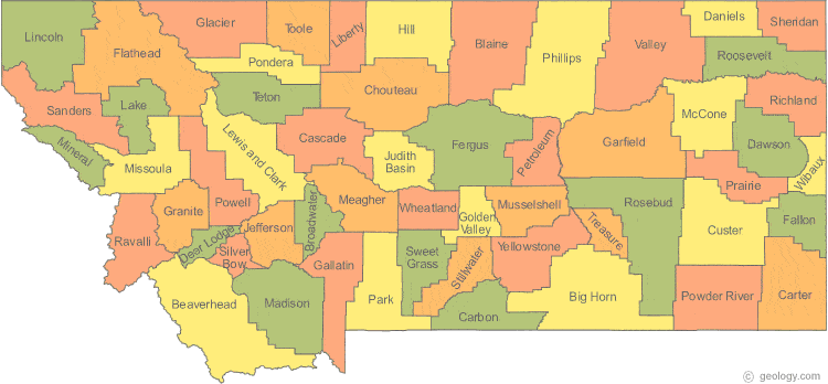 The Map Of Montana Map of Montana