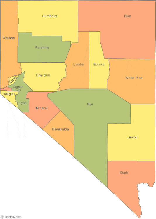 Nevada county map