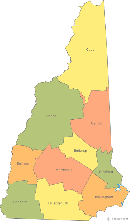 New Hampshire Location Map Map Of New Hampshire