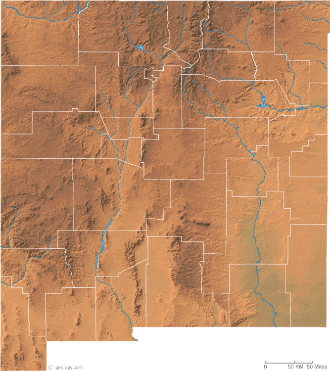 New Mexico physical map