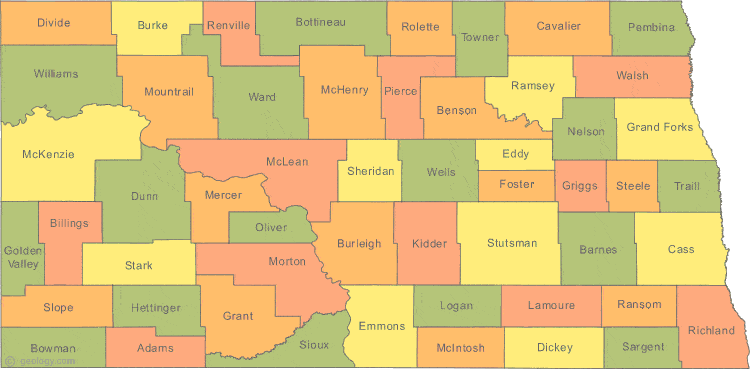 Map Of N Dakota Map of North Dakota