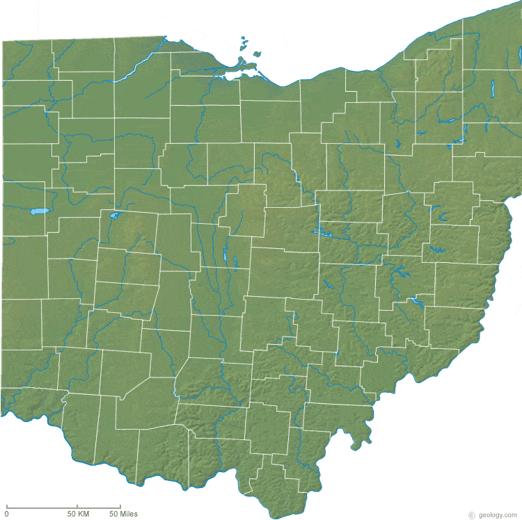 topographical map of ohio Ohio Physical Map And Ohio Topographic Map topographical map of ohio