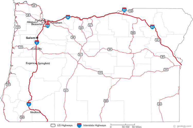 map of Oregon cities