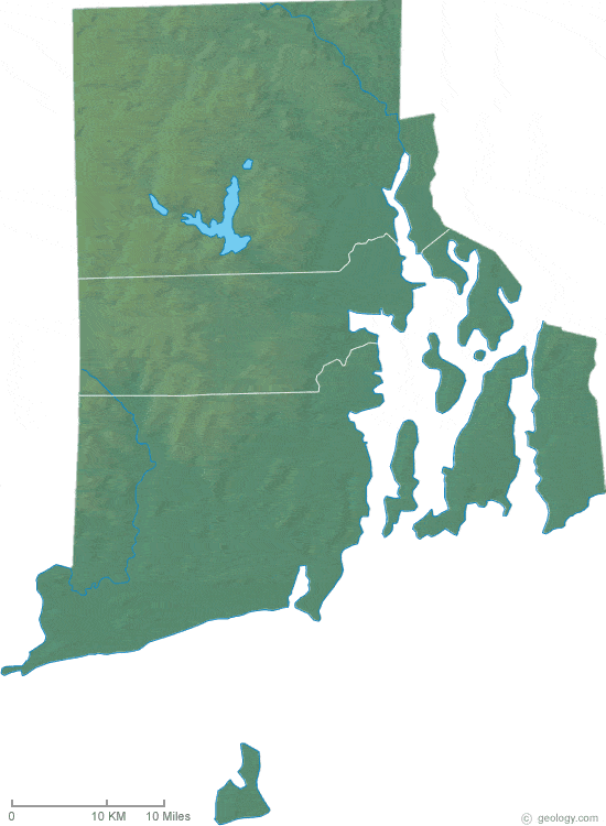 Rhode Island physical map
