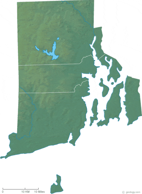 Map Of Rhode Island   Rhode Island Physical Map 