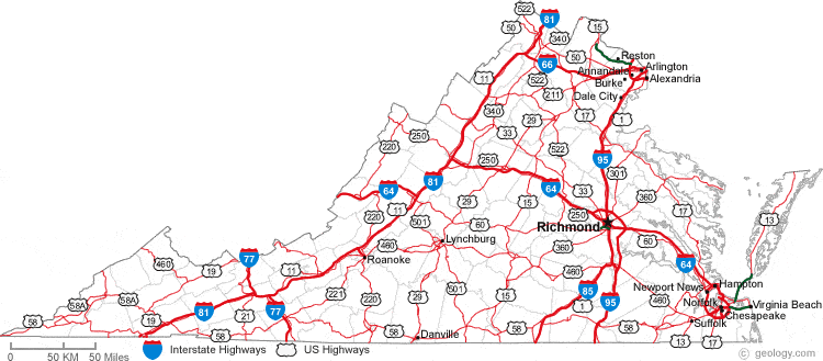 interactive map of virginia counties Map Of Virginia interactive map of virginia counties