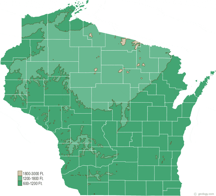 Wisconsin Physical Map And Wisconsin Topographic Map