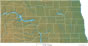 North Dakota physical map