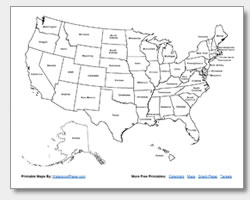 us map outline no states