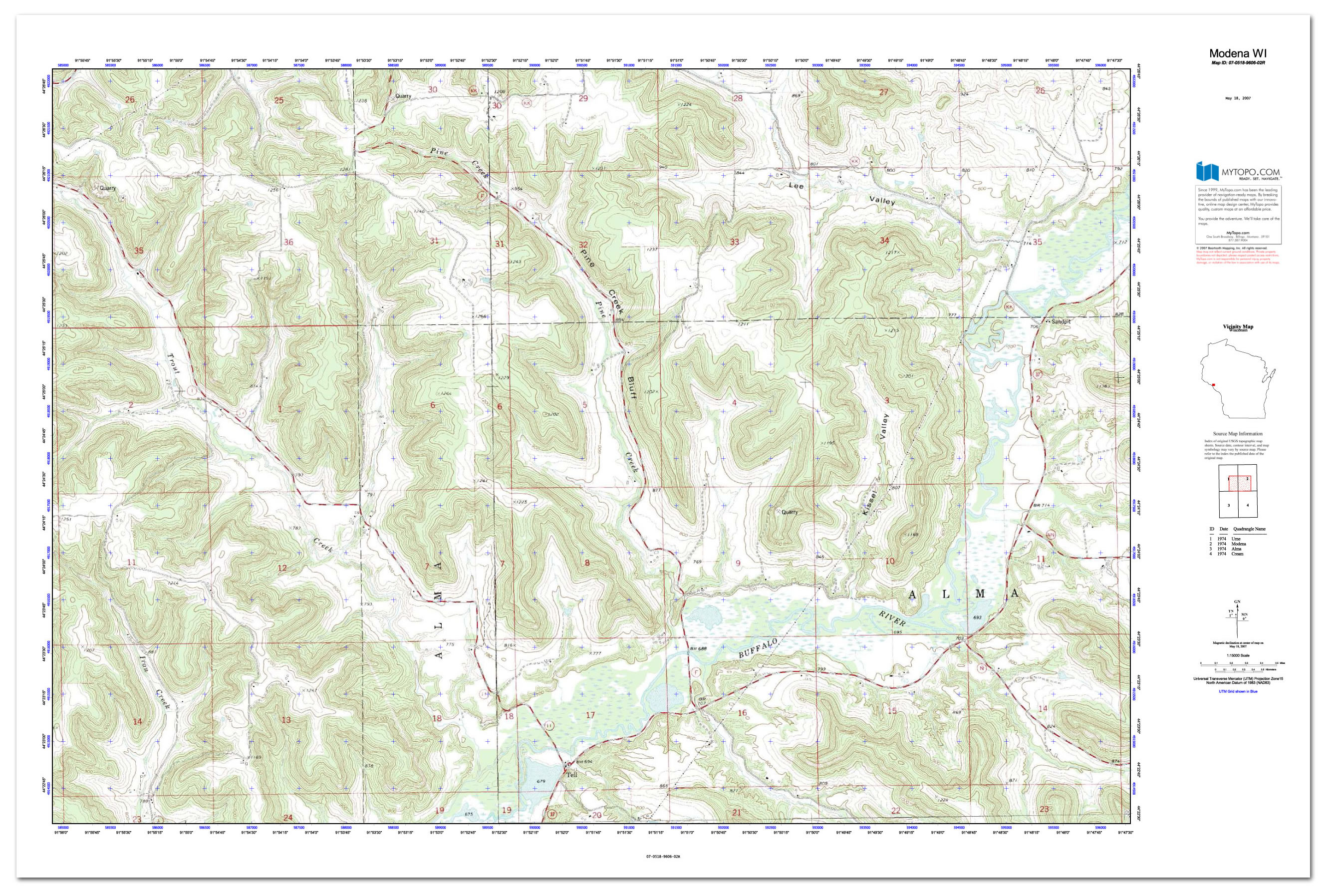 custom printed topo map