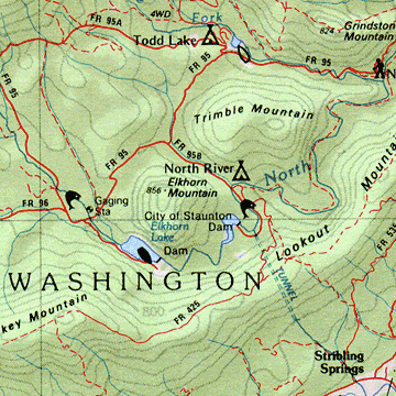 topographical map of virginia mountains