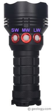 UV flashlight buttons