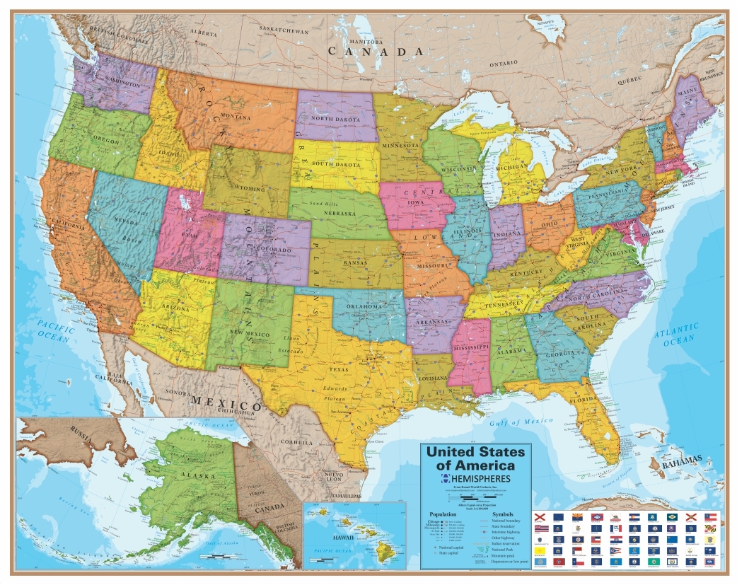 Wall Map Of The United States Laminated Just 19 99