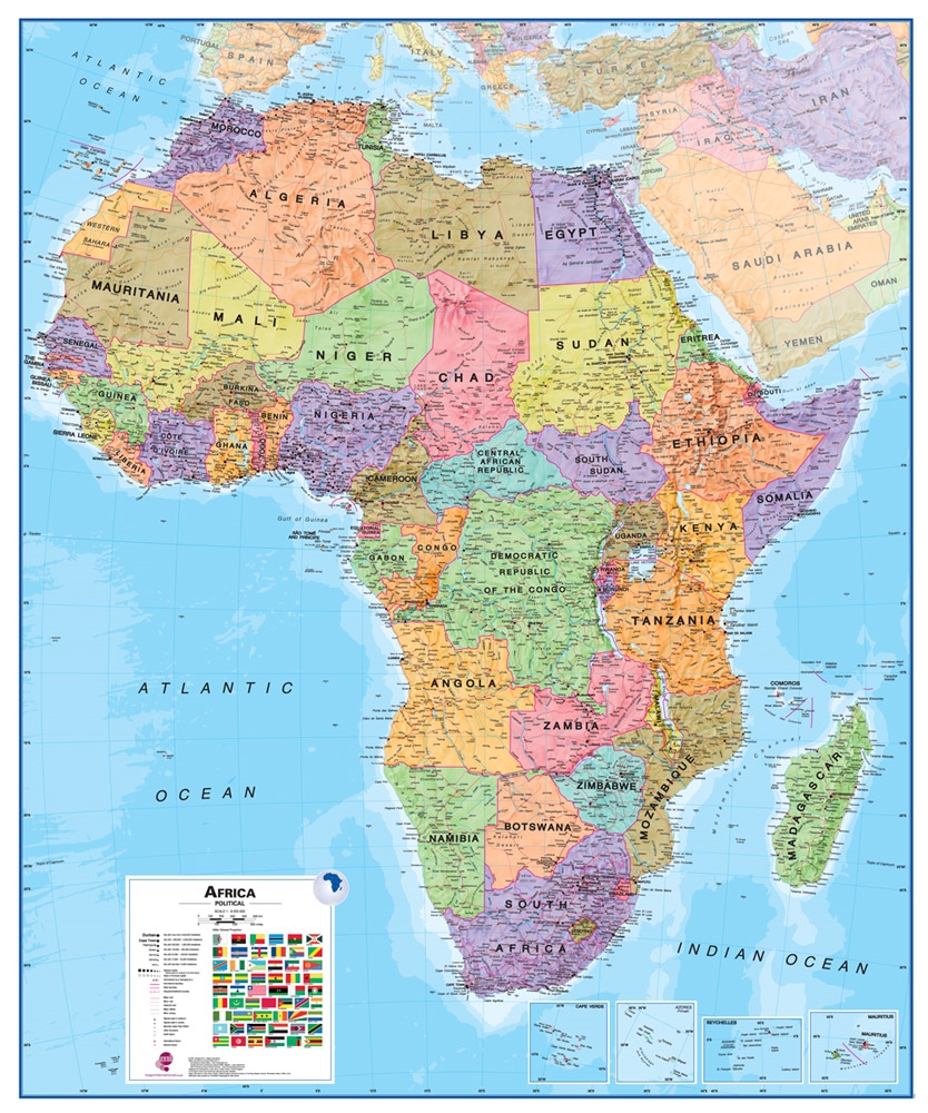 physical map of africa with rivers and mountains and deserts